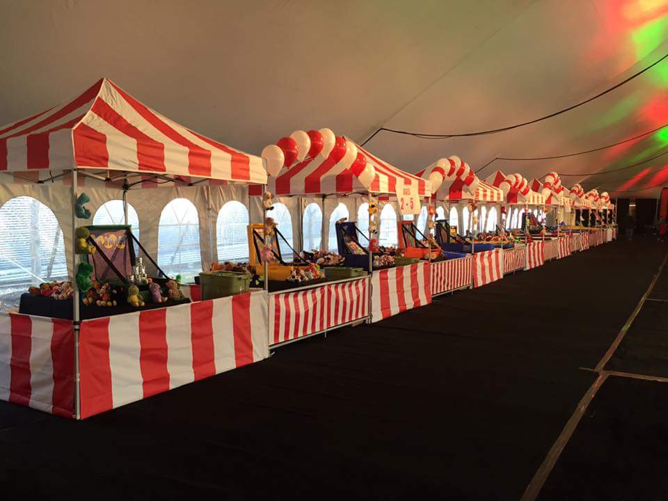 Carnival Booth - Full (Red and White Stripe)